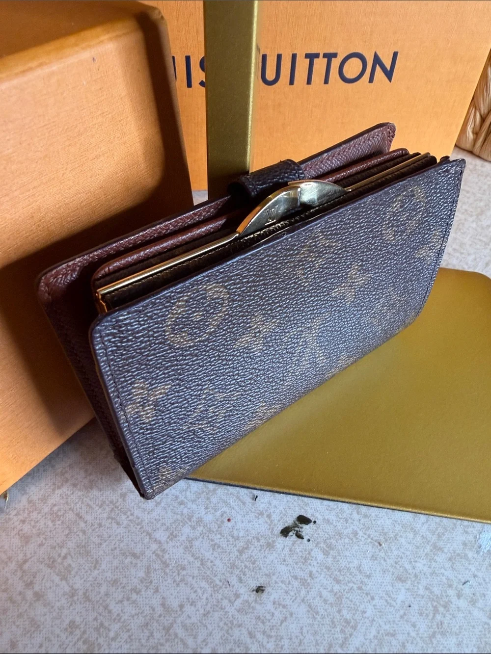 Louis Vuitton Monogram Canvas Snap Wallet in Dark Brown